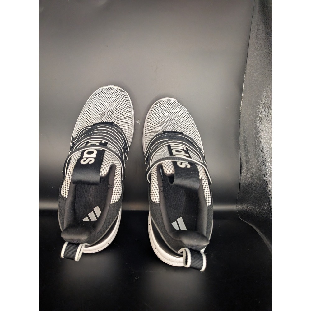 Adidas Lite Racer Adapt 7.0 Black White Speckled Slip On Sneakers JE6384 Size 4